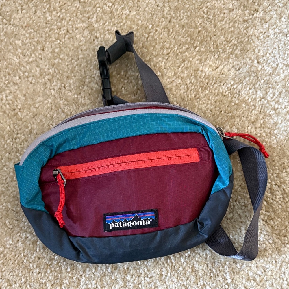 Patagonia Red and Teal Belt Bag